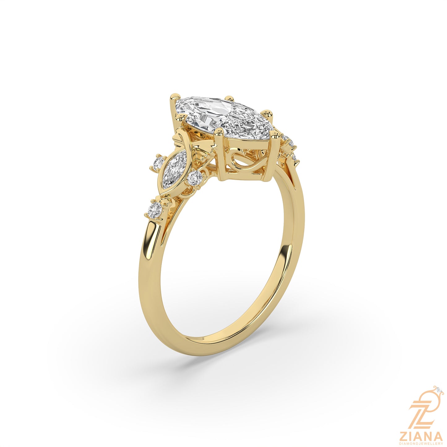 marquise diamond solitaire ring