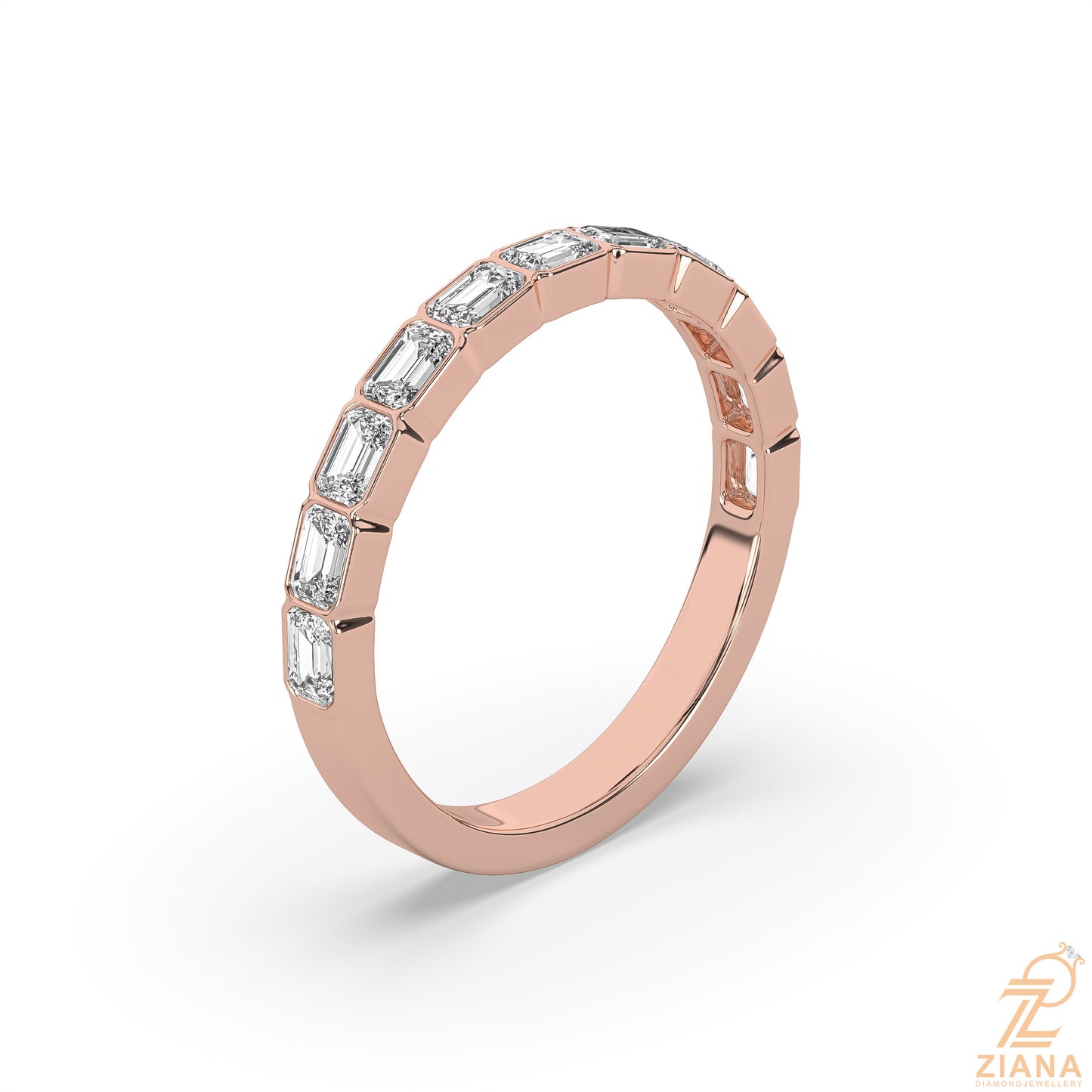 emerald diamond stackable ring