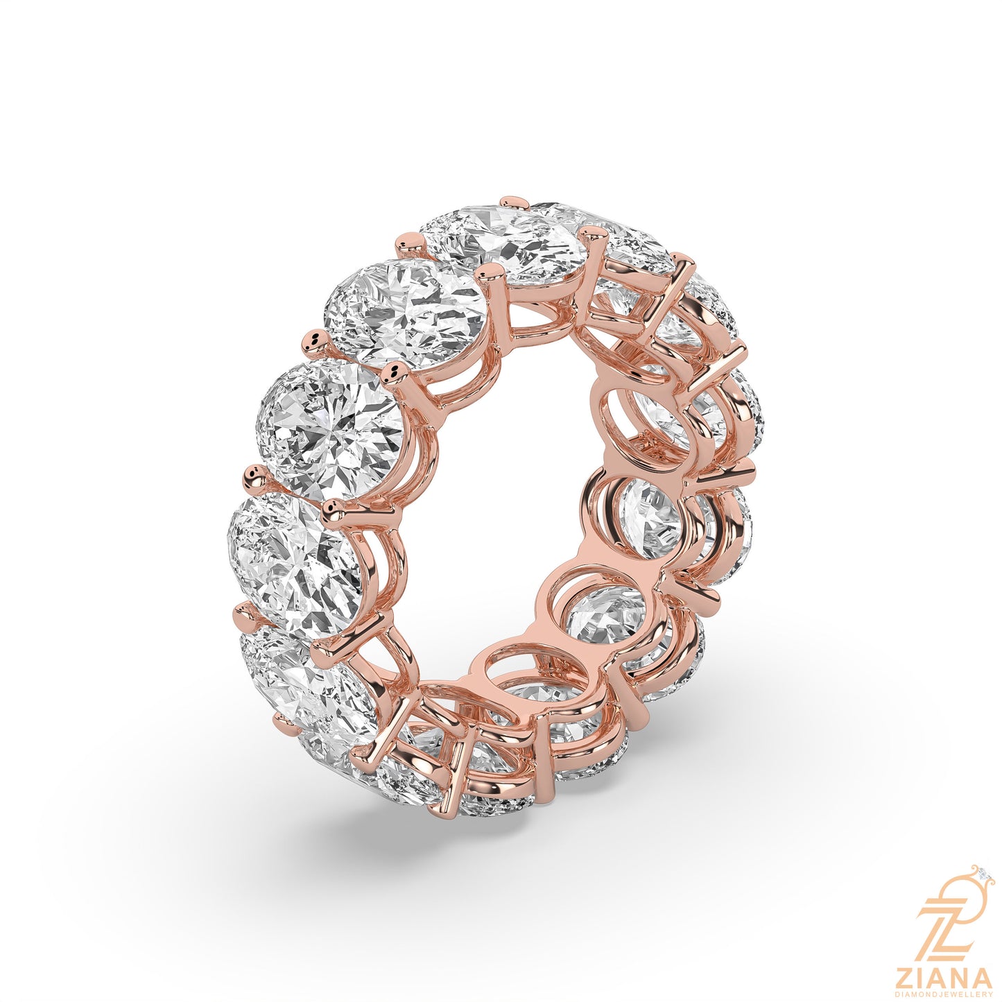 oval cut diamond eternity band ring