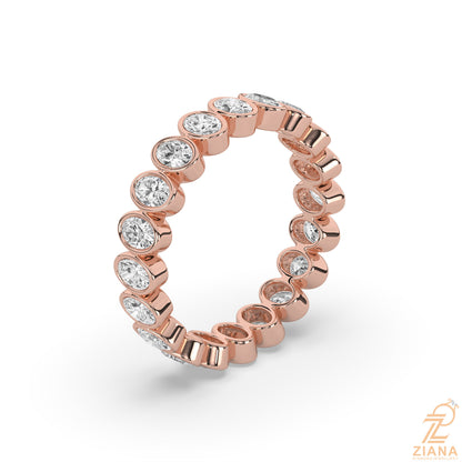 Oval Bezel Set Diamond Eternity Ring
