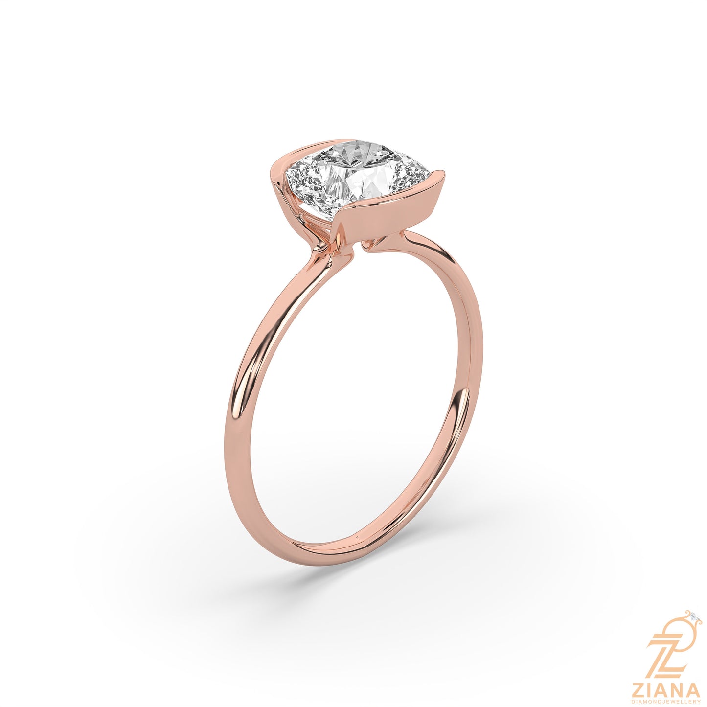 cushion cut solitaire diamond engagement ring