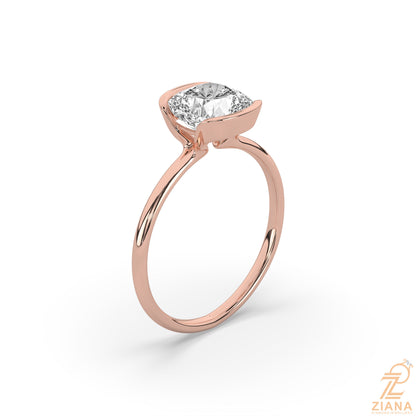 Cushion Cut Solitaire Diamond Engagement Ring