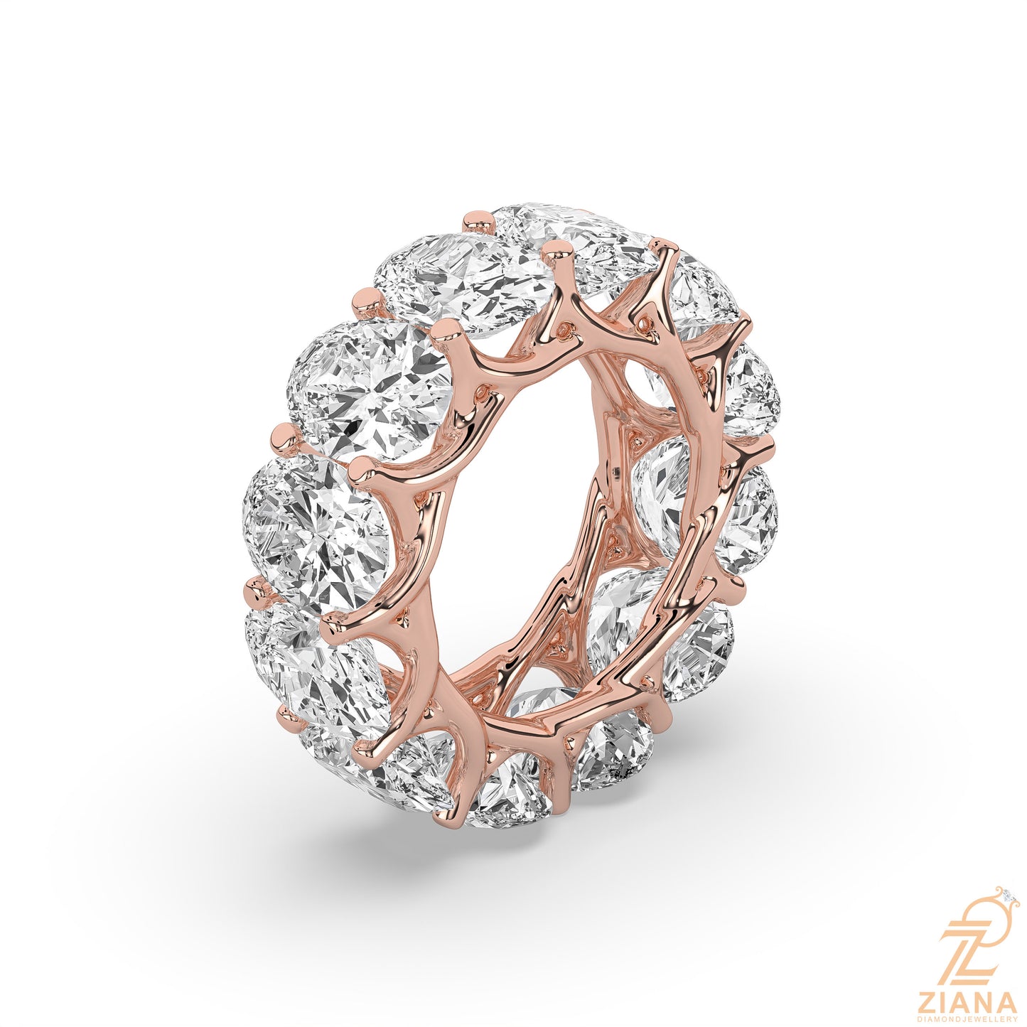 oval diamond eternity ring