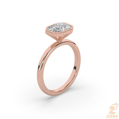 Radiant Cut Bezel Set Solitaire Engagement Ring