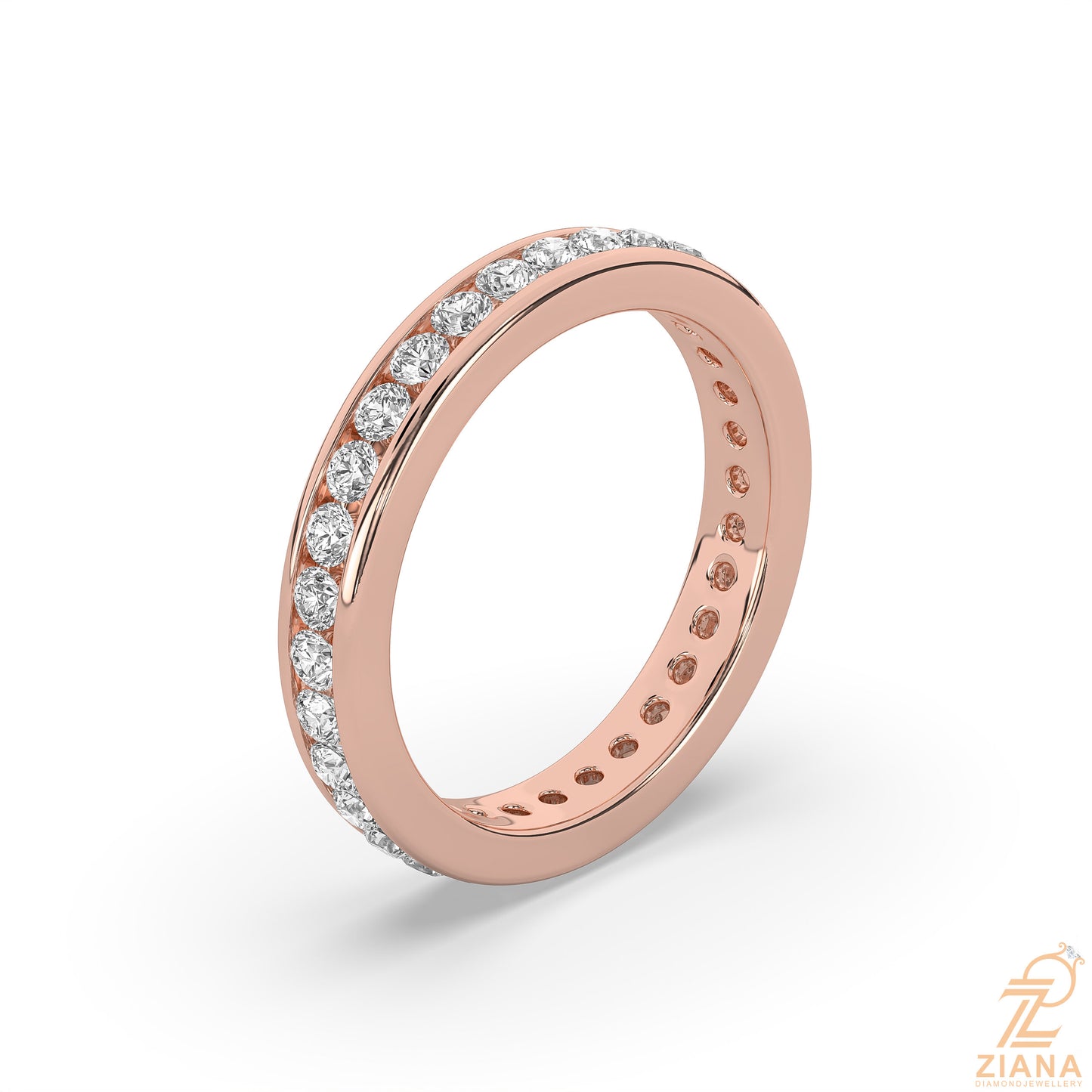 blue sapphire & diamond full eternity ring