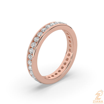 Blue Sapphire & Diamond Full Eternity Ring
