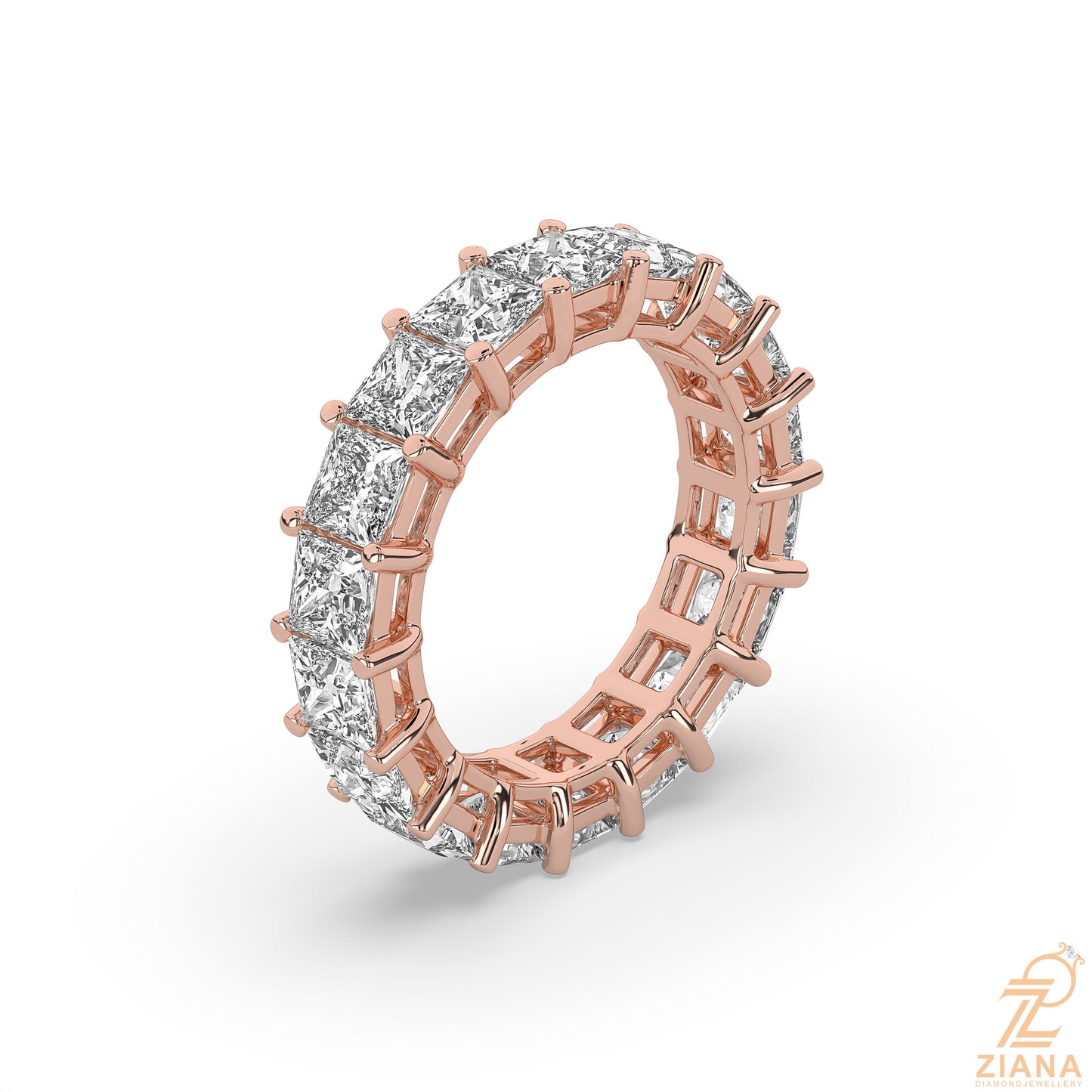 princess cut diamond eternity band ring