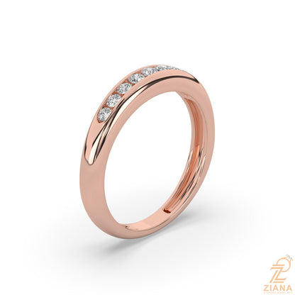 Round Cut Flush Set Diamond Wedding Band