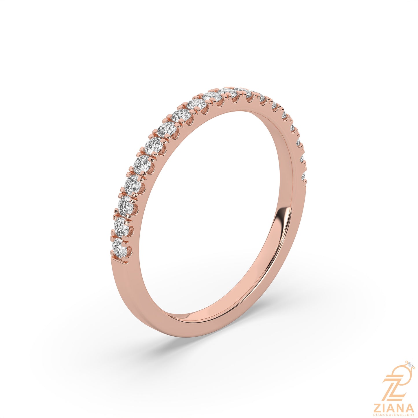 round cut diamond half eternity band