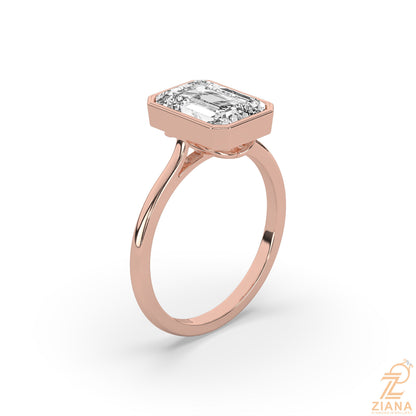 Radiant Cut Bezel Set Solitaire Engagement Ring
