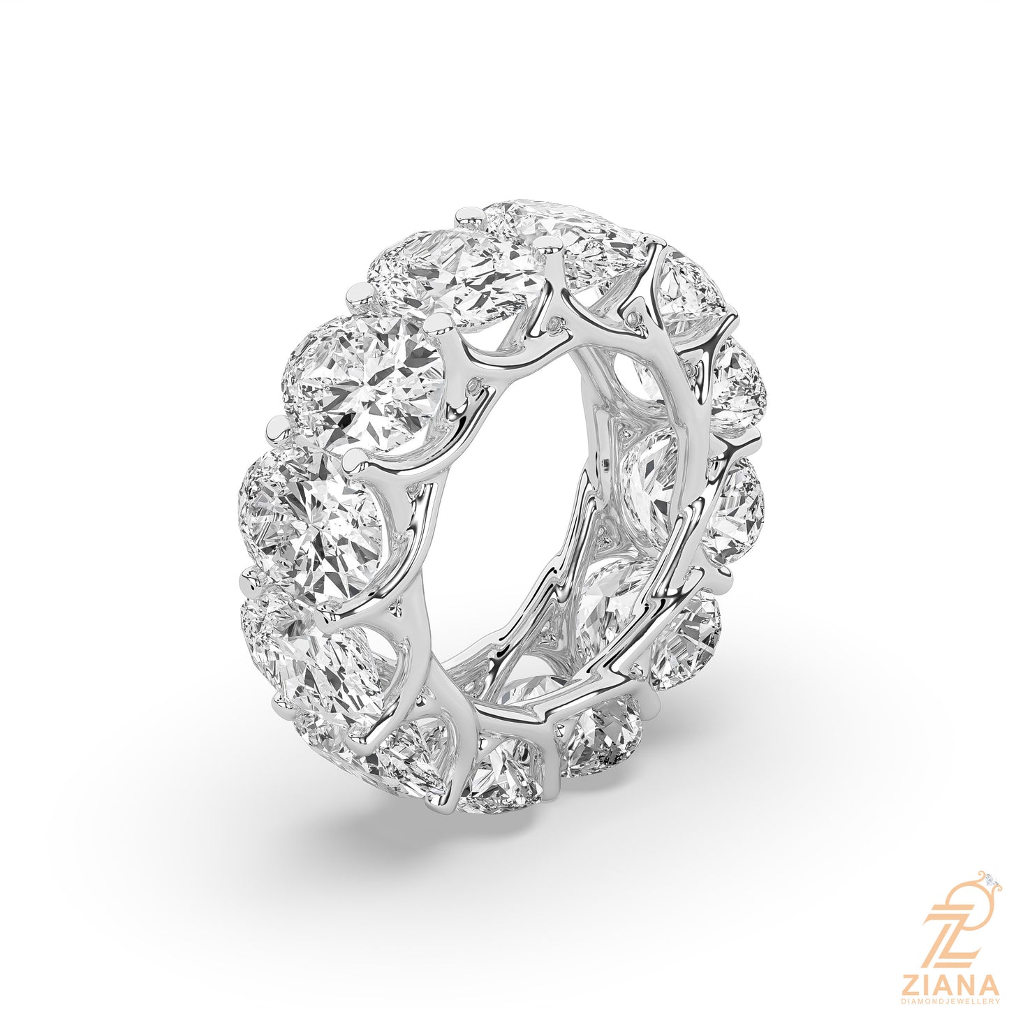 oval diamond eternity ring