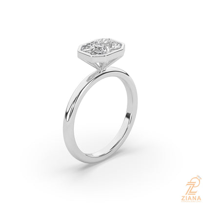 Radiant Cut Bezel Set Solitaire Engagement Ring
