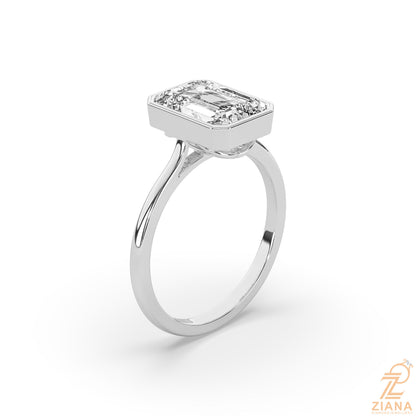 Radiant Cut Bezel Set Solitaire Engagement Ring