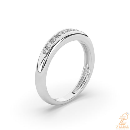 Round Cut Flush Set Diamond Wedding Band