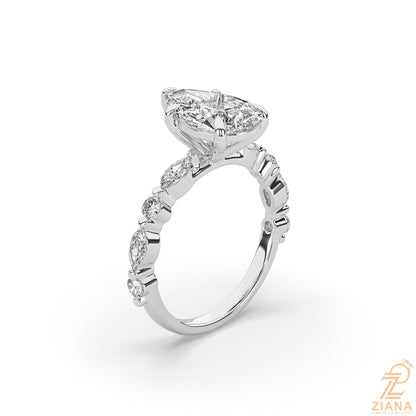 Pear Cut Diamond Engagement Ring