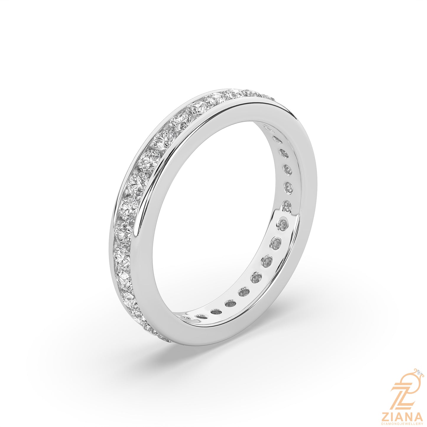 blue sapphire & diamond full eternity ring