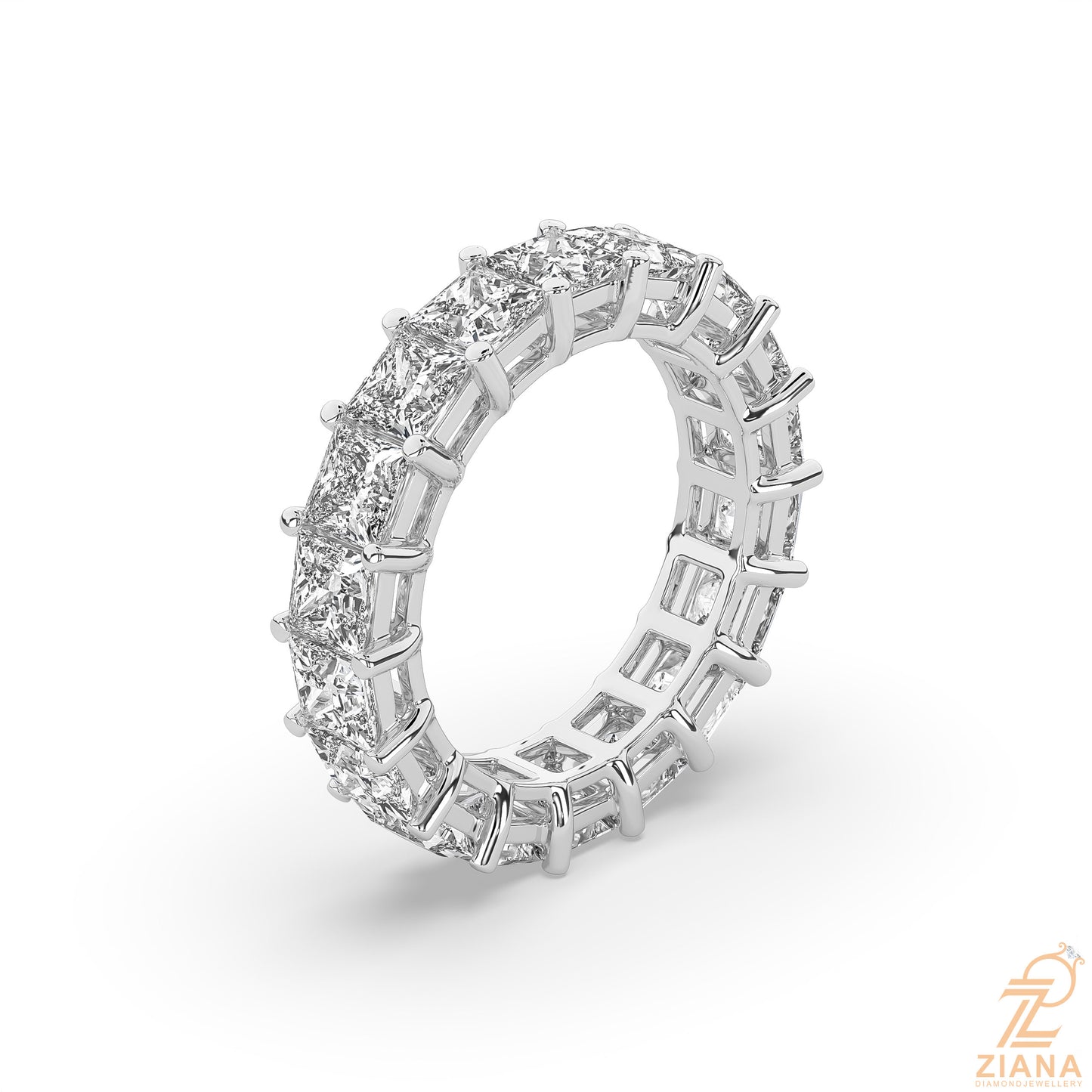 princess cut diamond eternity band ring