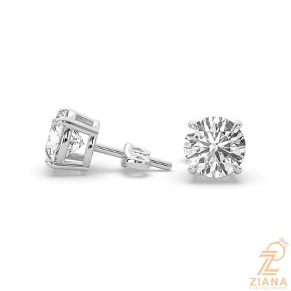 Round Brilliant Solitaire Diamond Stud Earrings