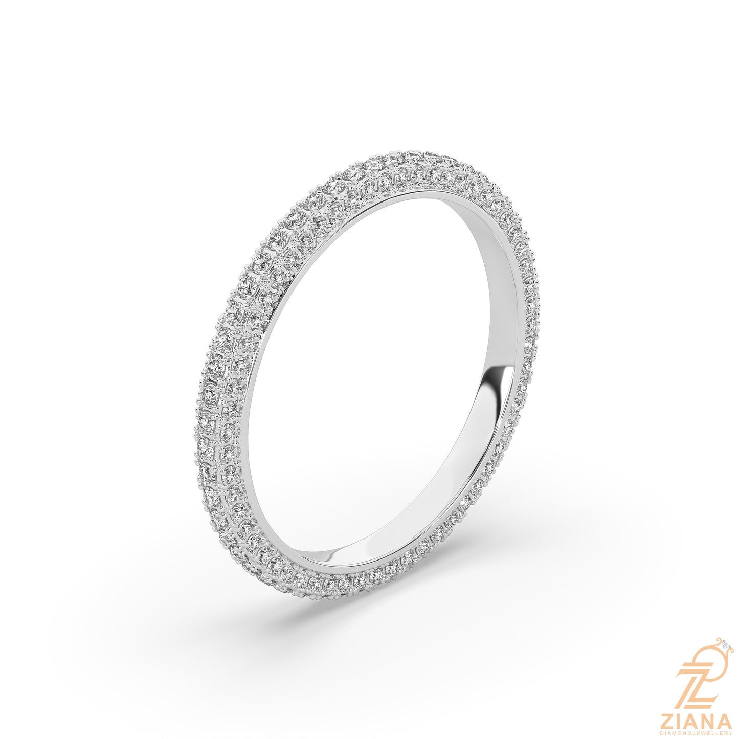 round diamond stack ring