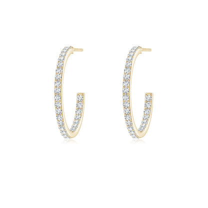 Diamond hoop earring round