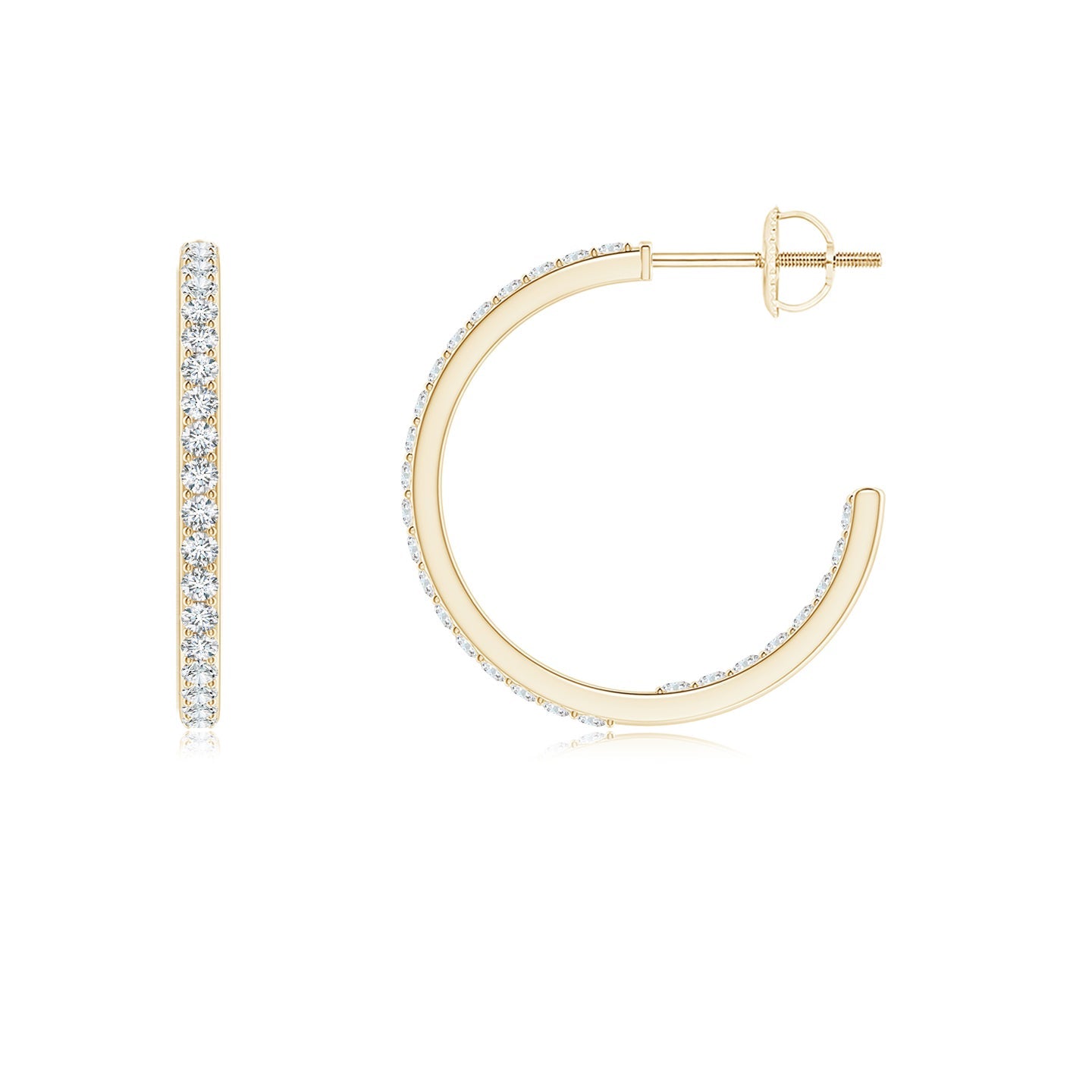 diamond hoop earring round