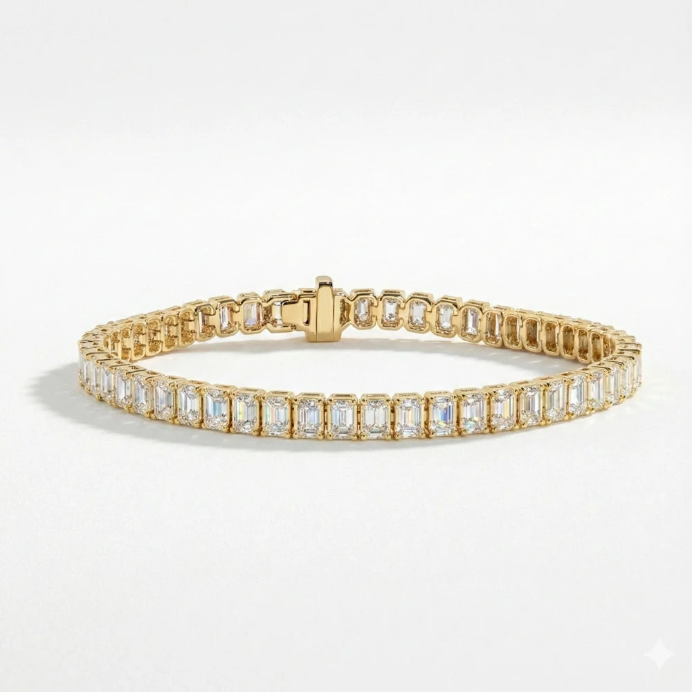 sparkling emrald line tennis bracelet