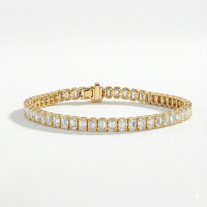 Sparkling Emrald Line Tennis Bracelet
