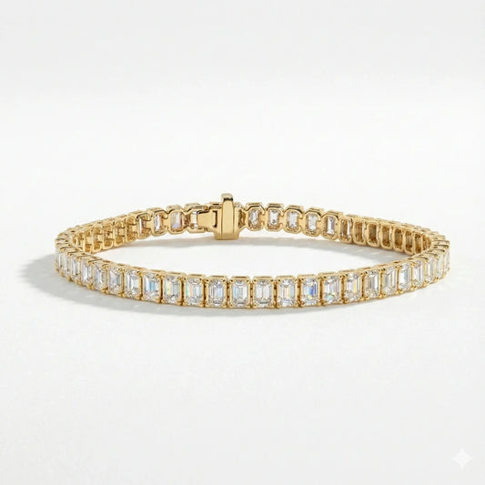 Sparkling Emrald Line Tennis Bracelet