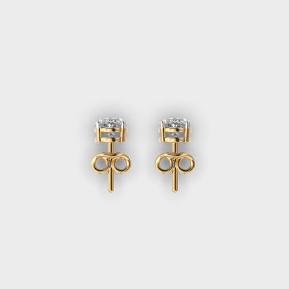 Oval Diamond 4-Prong Ear Studs