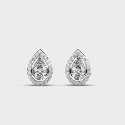 Royal Pear Shape Diamond Ear Studs