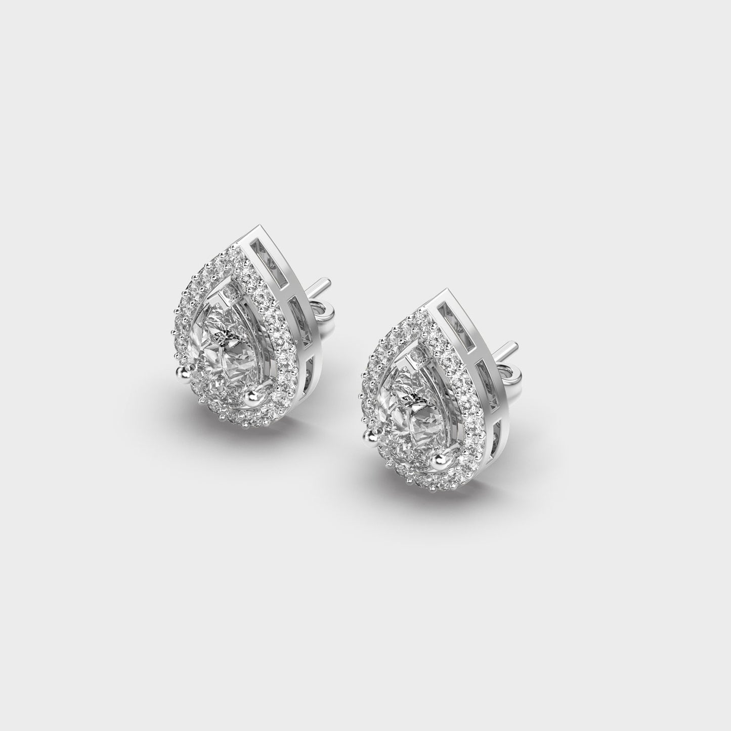 royal pear shape diamond ear studs