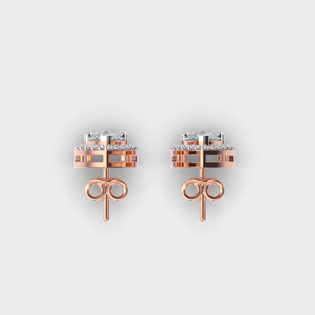 royal pear shape diamond ear studs