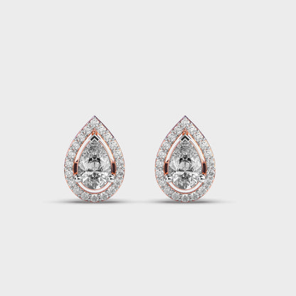 Royal Pear Shape Diamond Ear Studs