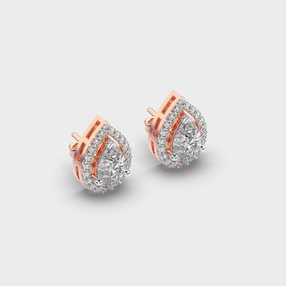 Royal Pear Shape Diamond Ear Studs