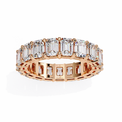 Exquisite Emrald Bezel Set Eternity Ring