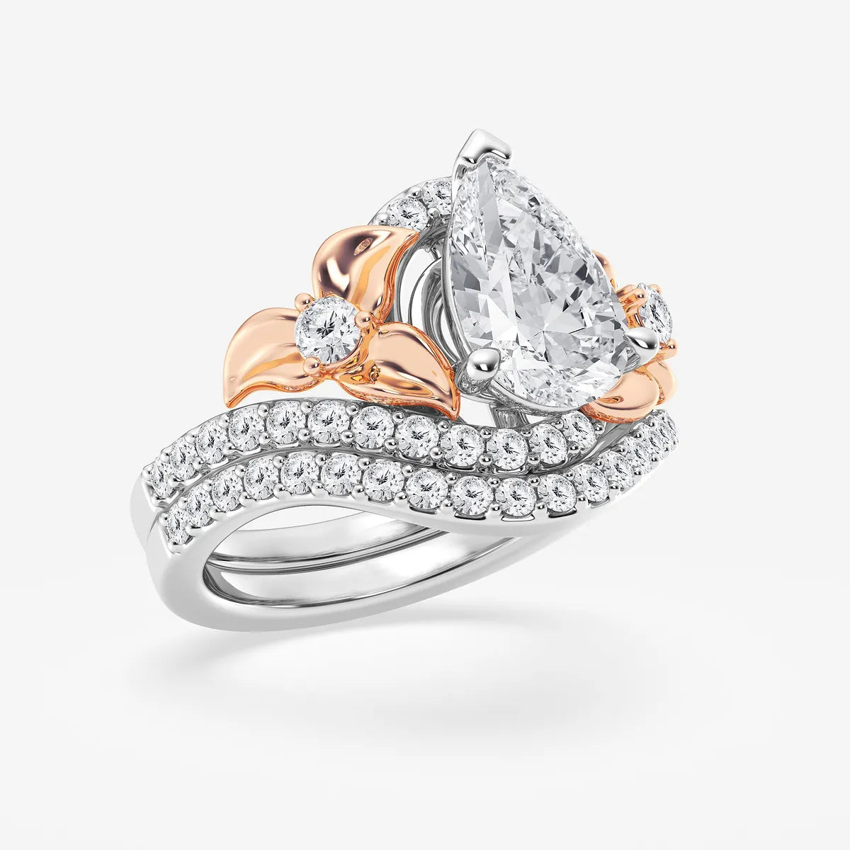 truly custom 2 3/8 ctw pear lab grown diamond engagement ring