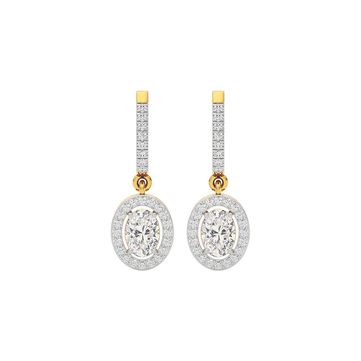 pleasing oval hanging diamond earring