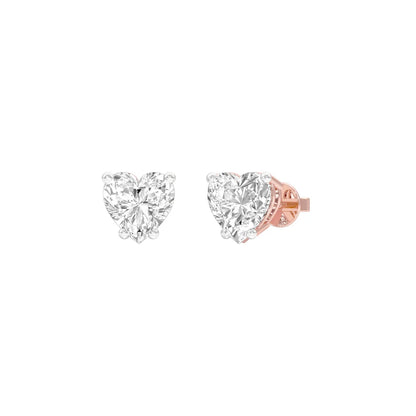 Alluring Heart Diamond Shape Ear Studs
