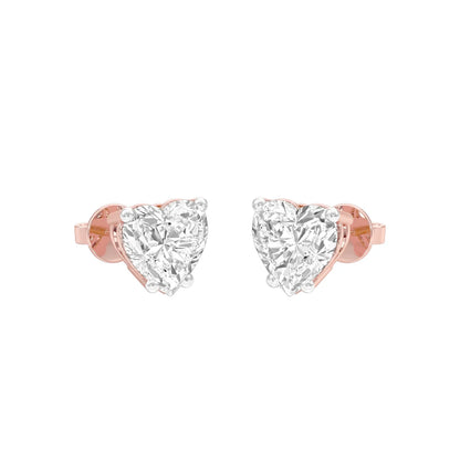 Alluring Heart Diamond Shape Ear Studs