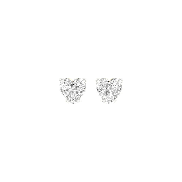 alluring heart diamond shape ear studs