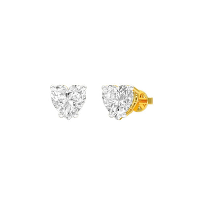 Alluring Heart Diamond Shape Ear Studs