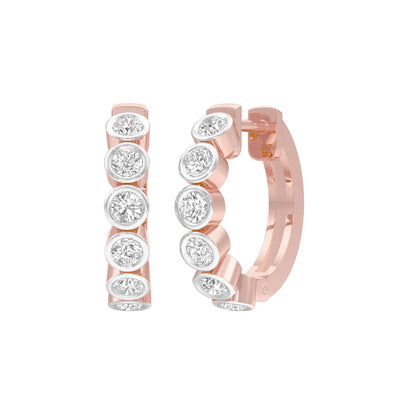Round Box Light Diamond Earring
