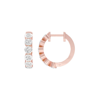 Round Box Light Diamond Earring