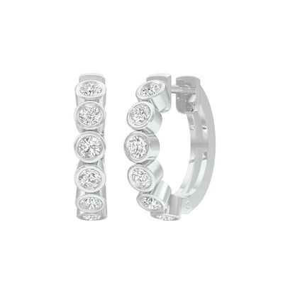 Round Box Light Diamond Earring
