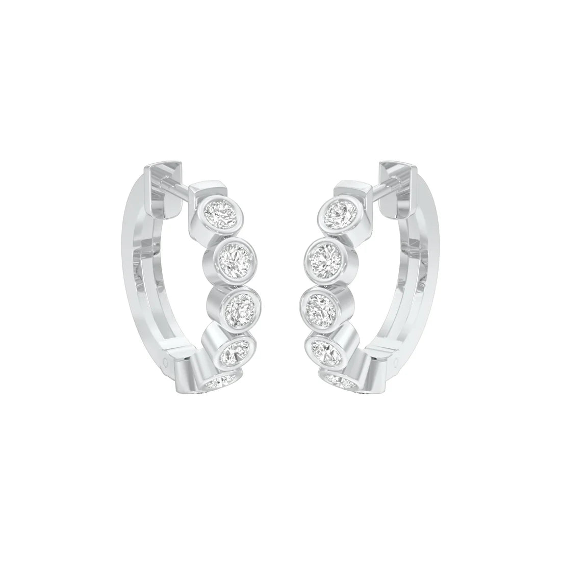 round box light diamond earring