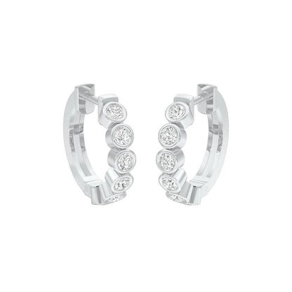 Round Box Light Diamond Earring