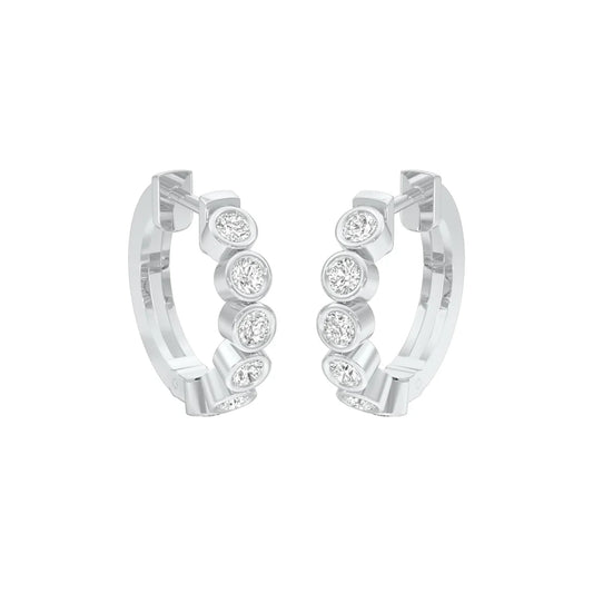 Round Box Light Diamond Earring