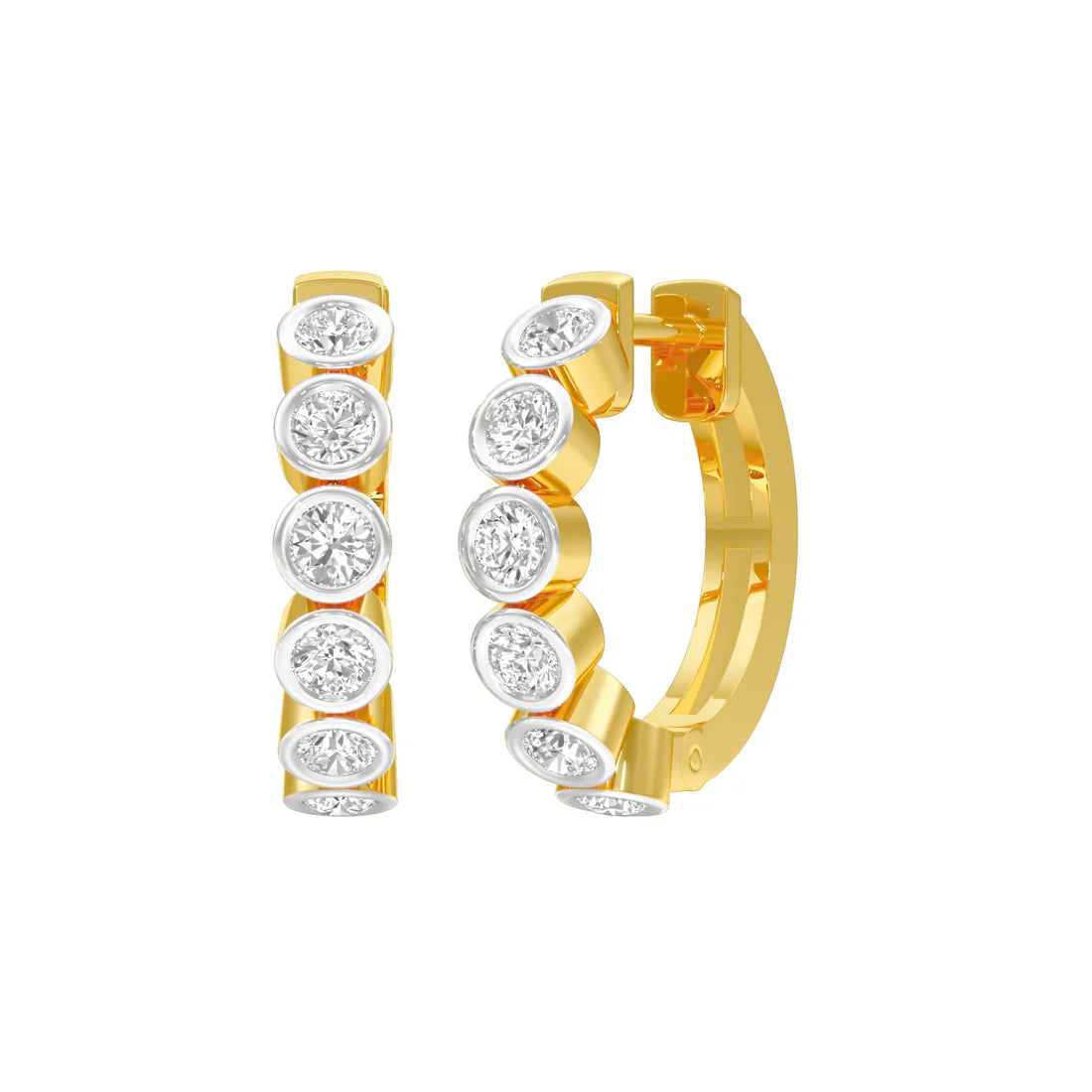 round box light diamond earring