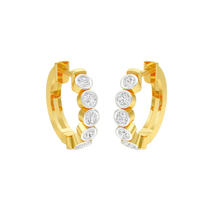Round Box Light Diamond Earring