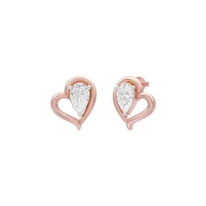 Luscious Heart Shape Pear Diamond Stud Earring